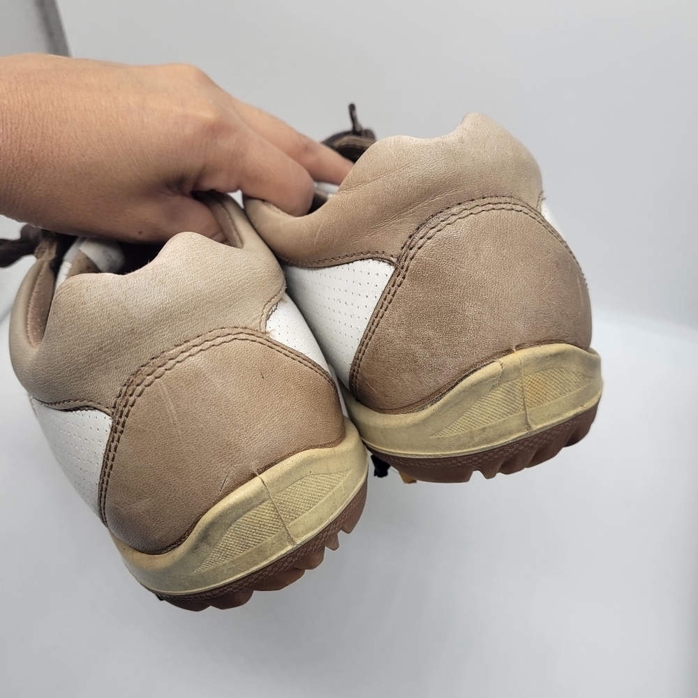 ECCO Women's Hydromax Tan White Golf Shoes Size 41 US 10 Round Toe - Picture 3 of 15